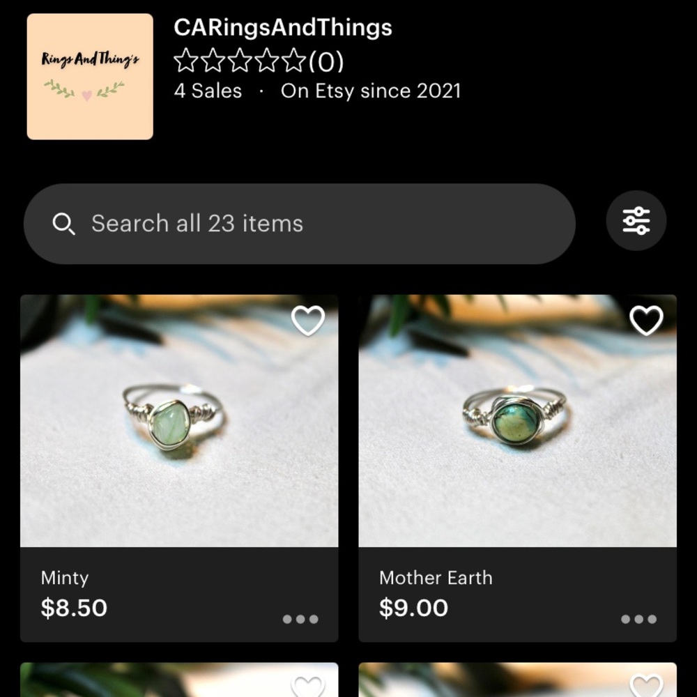Etsy shop that sells handmade rings! - Picture 1 of 2